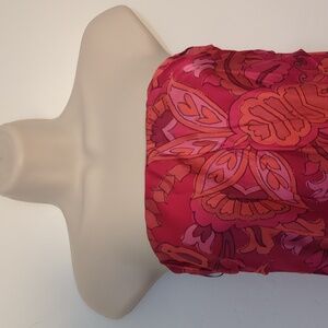 Elegant Strapless Floral Dress in Pink